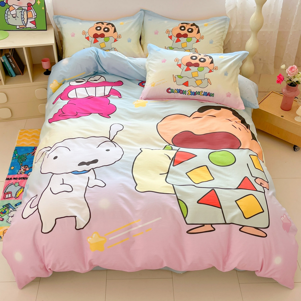 91家纺网 家纺一手货源 找家纺 博雅 2026新款蜡笔小新正版授权全棉纯棉大版枕套单品枕套枕套单件 大版-贪睡小新