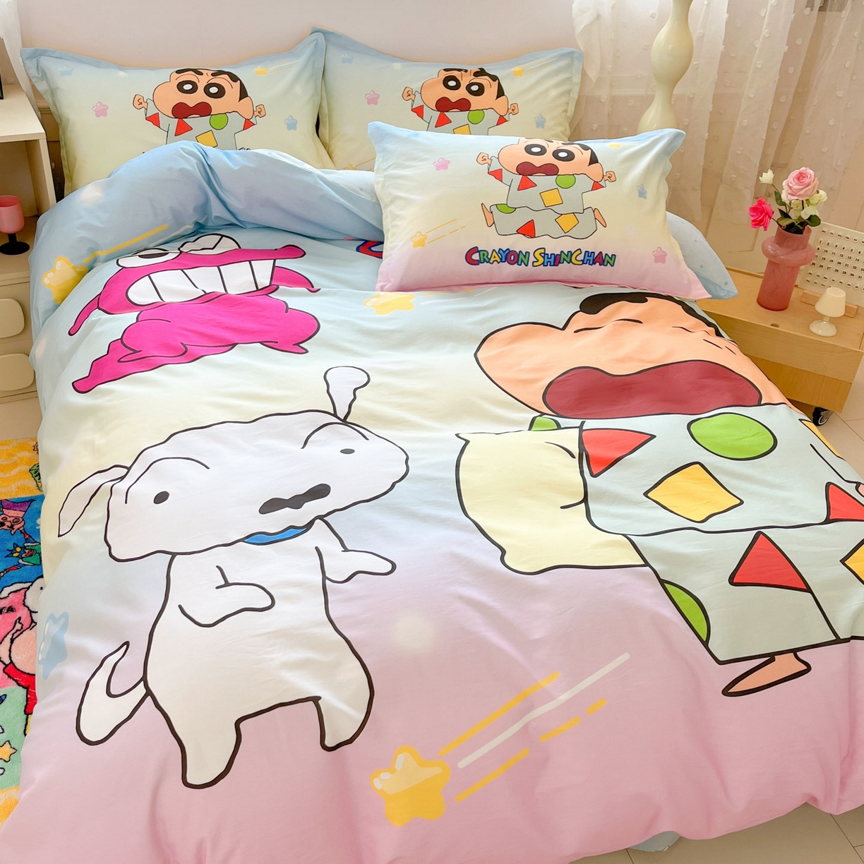 91家纺网 家纺一手货源 找家纺 博雅 2026新款蜡笔小新正版授权全棉纯棉大版枕套单品枕套枕套单件 大版-贪睡小新