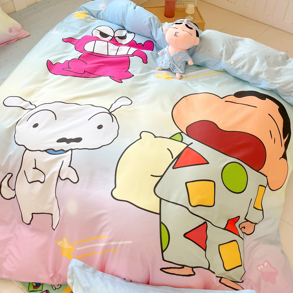 91家纺网 家纺一手货源 找家纺 博雅 2026新款蜡笔小新正版授权全棉纯棉大版枕套单品枕套枕套单件 大版-贪睡小新