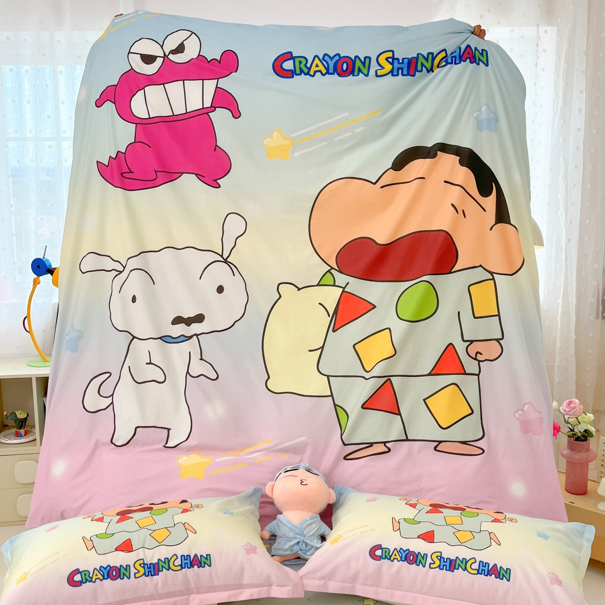 91家纺网 家纺一手货源 找家纺 博雅 2026新款蜡笔小新正版授权全棉纯棉大版枕套单品枕套枕套单件 大版-贪睡小新