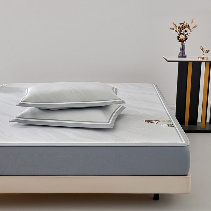 91家纺网 家纺一手货源 找家纺 小牛席业 2026新款冰纹凉感冰丝席席子凉席-床笠款 灰色