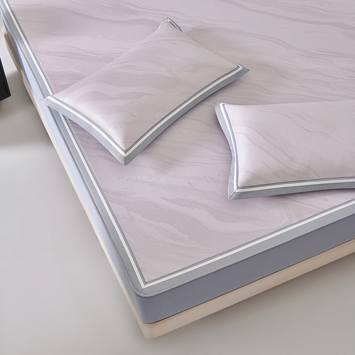 91家纺网 家纺一手货源 找家纺 小牛席业 2026新款冰纹凉感冰丝席席子凉席-床笠款 浅紫