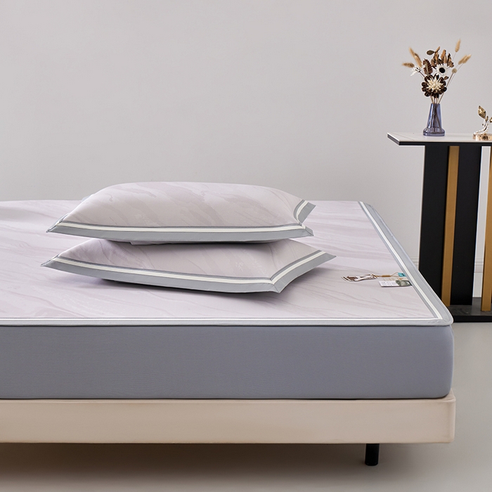 91家纺网 家纺一手货源 找家纺 小牛席业 2026新款冰纹凉感冰丝席席子凉席-床笠款 浅紫