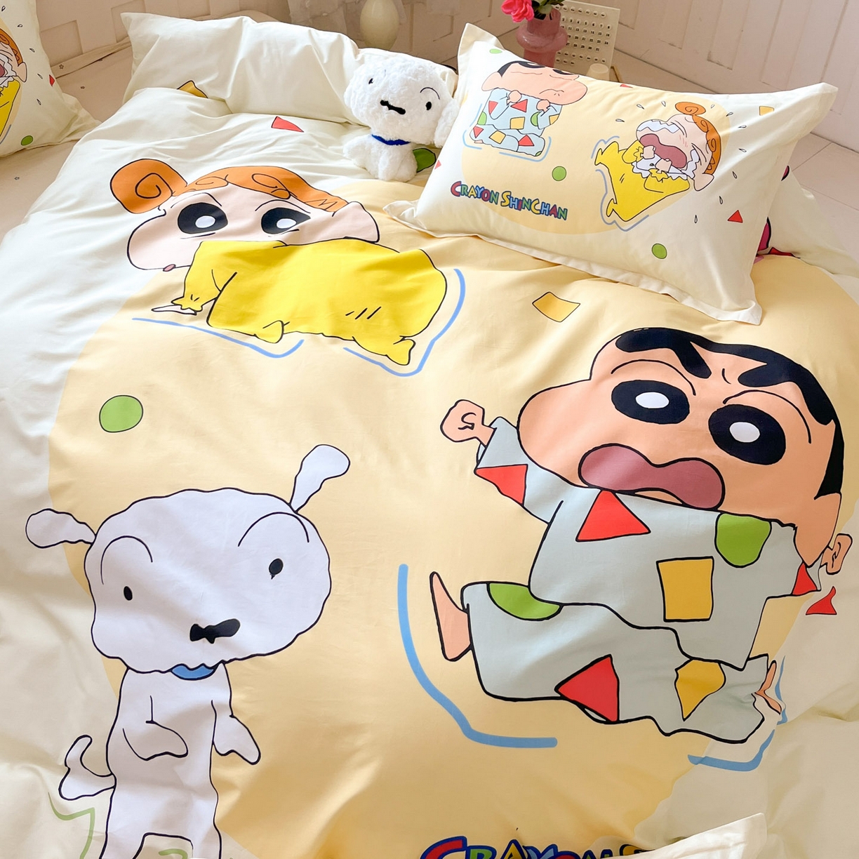 91家纺网 家纺一手货源 找家纺 博雅 2026新款蜡笔小新正版授权全棉纯棉大版枕套单品枕套枕套单件 大版-童趣小新