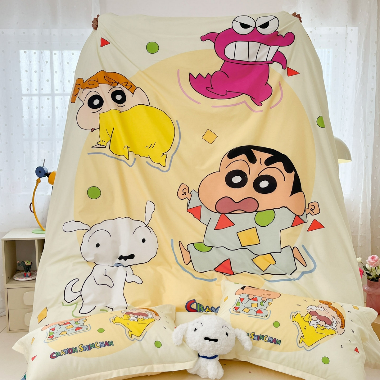 91家纺网 家纺一手货源 找家纺 博雅 2026新款蜡笔小新正版授权全棉纯棉大版枕套单品枕套枕套单件 大版-童趣小新