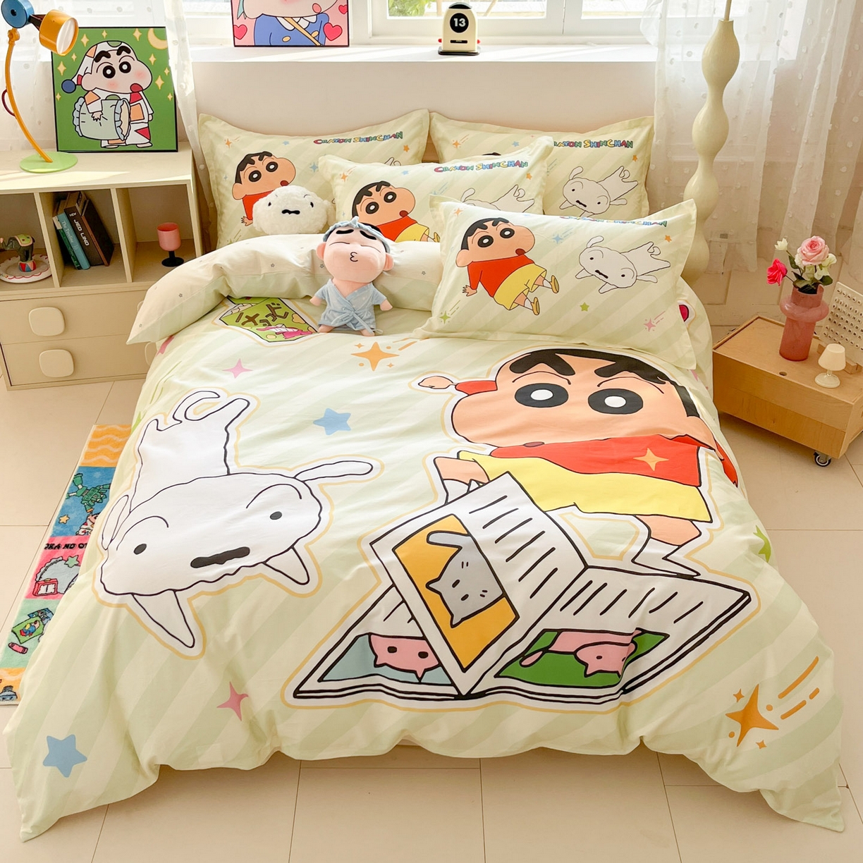 91家纺网 家纺一手货源 找家纺 博雅 2026新款蜡笔小新正版授权全棉纯棉大版枕套单品枕套枕套单件 大版-学习蜡笔小新