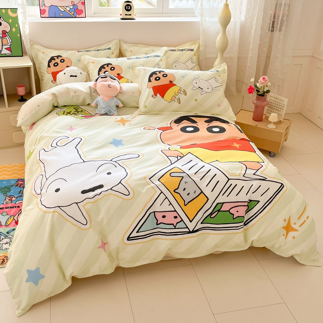 91家纺网 家纺一手货源 找家纺 博雅 2026新款蜡笔小新正版授权全棉纯棉大版枕套单品枕套枕套单件 大版-学习蜡笔小新