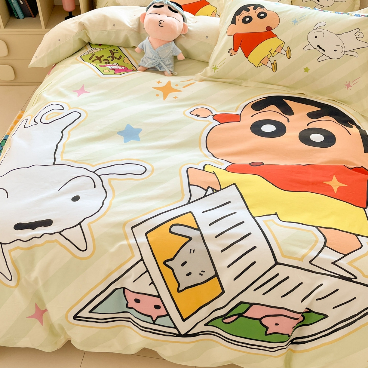 91家纺网 家纺一手货源 找家纺 博雅 2026新款蜡笔小新正版授权全棉纯棉大版枕套单品枕套枕套单件 大版-学习蜡笔小新