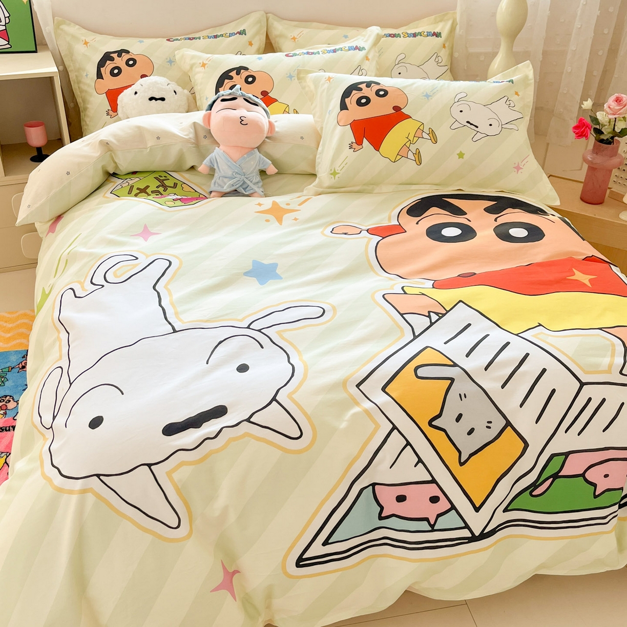 91家纺网 家纺一手货源 找家纺 博雅 2026新款蜡笔小新正版授权全棉纯棉大版枕套单品枕套枕套单件 大版-学习蜡笔小新