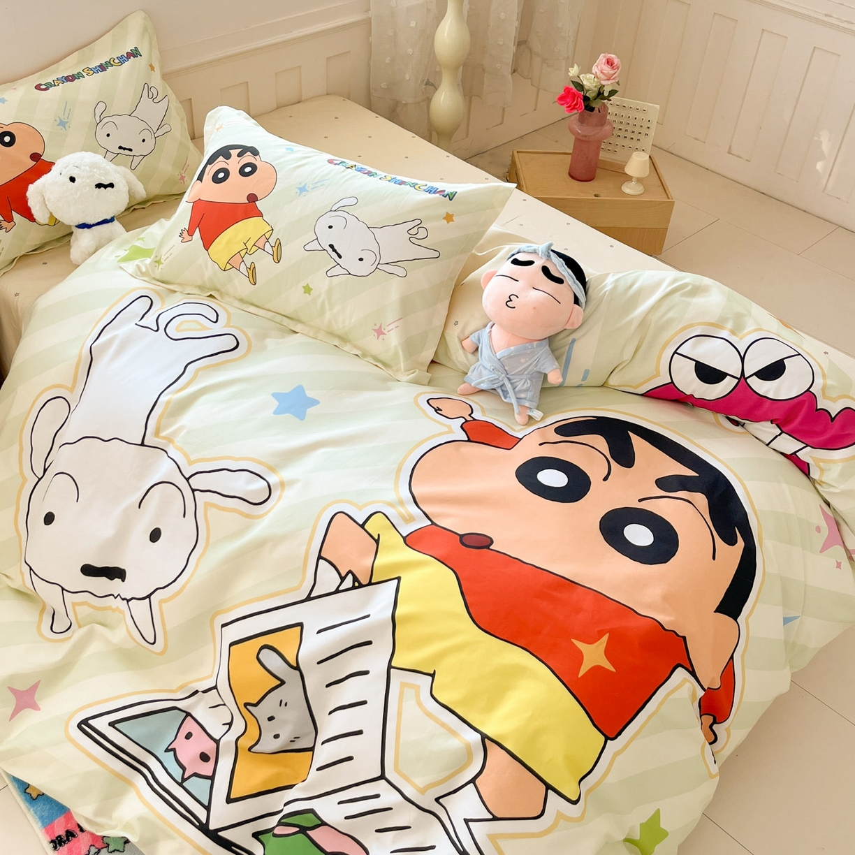 91家纺网 家纺一手货源 找家纺 博雅 2026新款蜡笔小新正版授权全棉纯棉大版枕套单品枕套枕套单件 大版-学习蜡笔小新