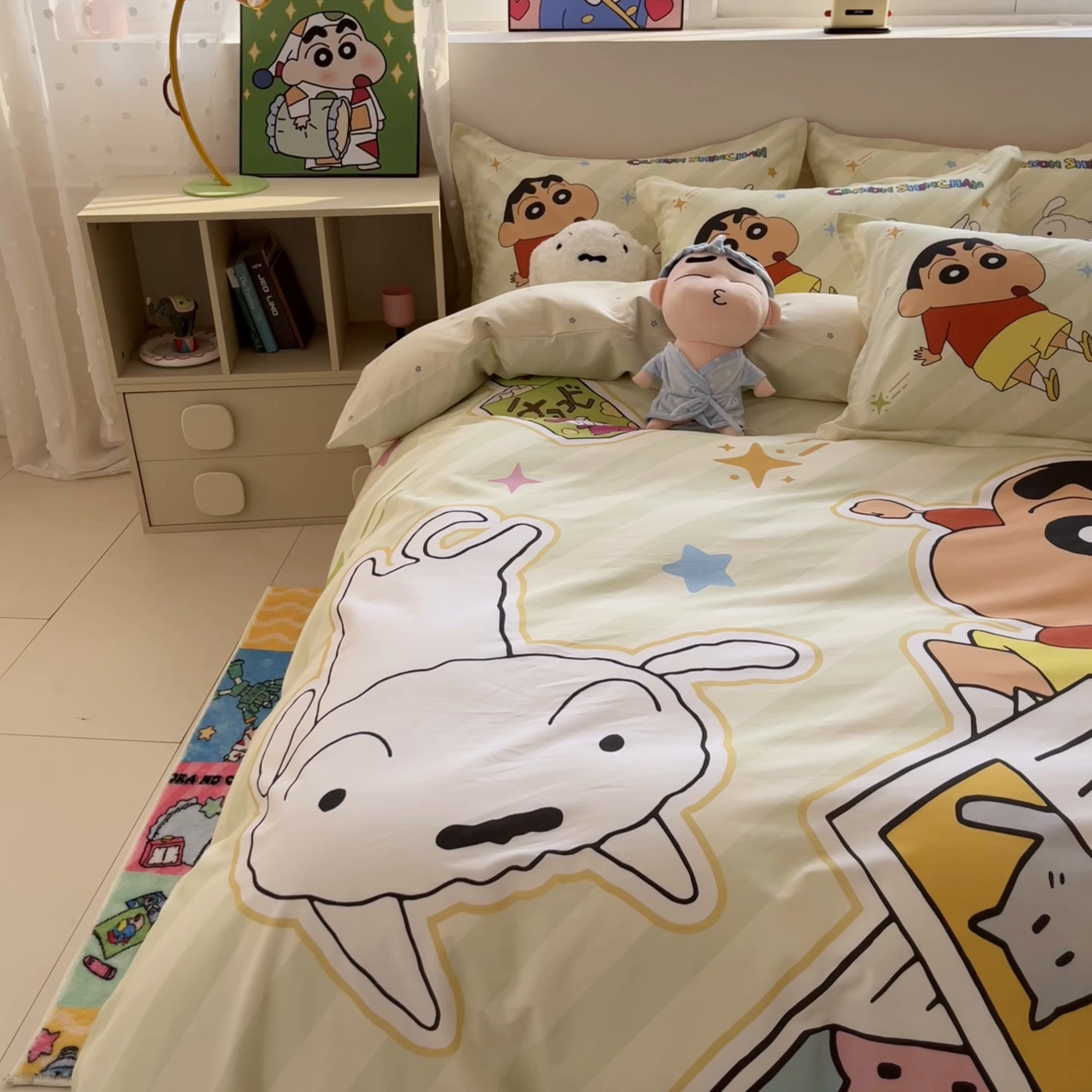 91家纺网 家纺一手货源 找家纺 博雅 2026新款蜡笔小新正版授权全棉纯棉大版枕套单品枕套枕套单件 大版-学习蜡笔小新