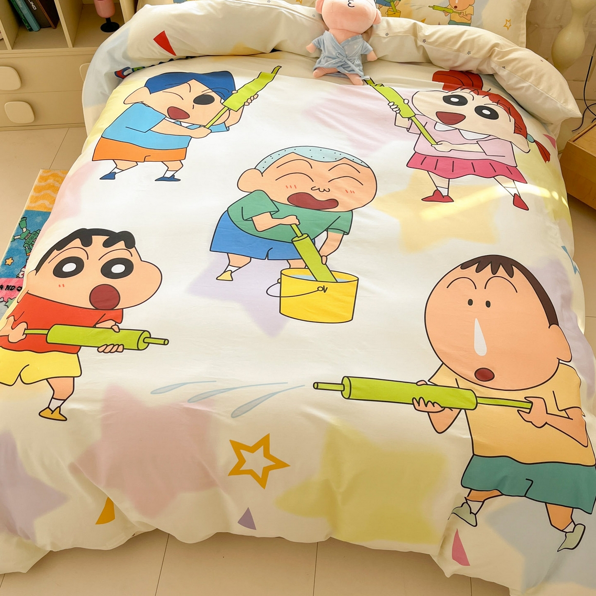 91家纺网 家纺一手货源 找家纺 博雅 2026新款蜡笔小新正版授权全棉纯棉大版枕套单品枕套枕套单件 大版-游玩蜡笔小新