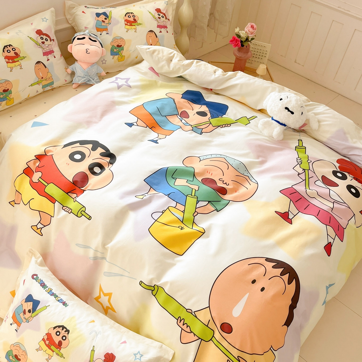 91家纺网 家纺一手货源 找家纺 博雅 2026新款蜡笔小新正版授权全棉纯棉大版枕套单品枕套枕套单件 大版-游玩蜡笔小新