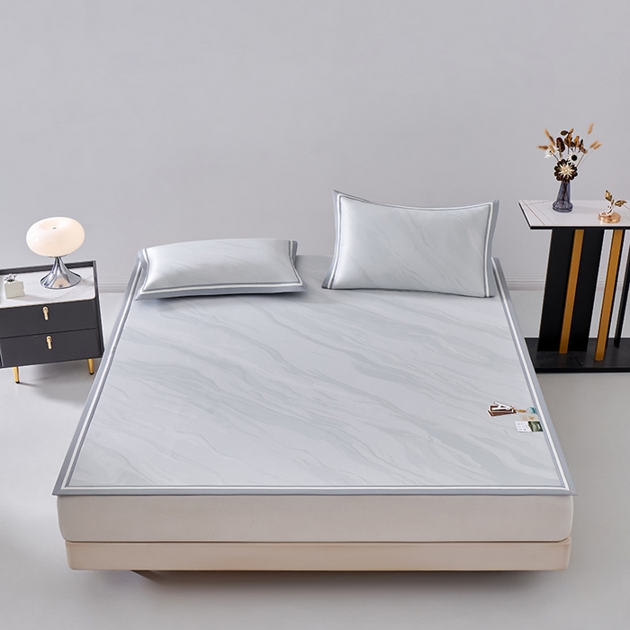 小牛席业 2026新款冰纹凉感冰丝席席子凉席 灰色