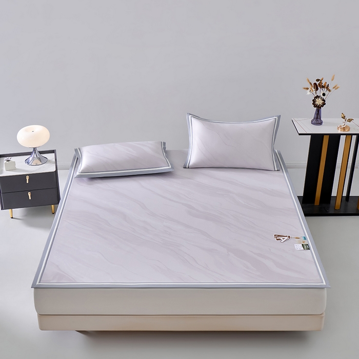 小牛席业 2026新款冰纹凉感冰丝席席子凉席 浅紫