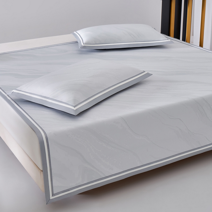 91家纺网 家纺一手货源 找家纺 小牛席业 2026新款冰纹凉感冰丝席席子凉席 灰色