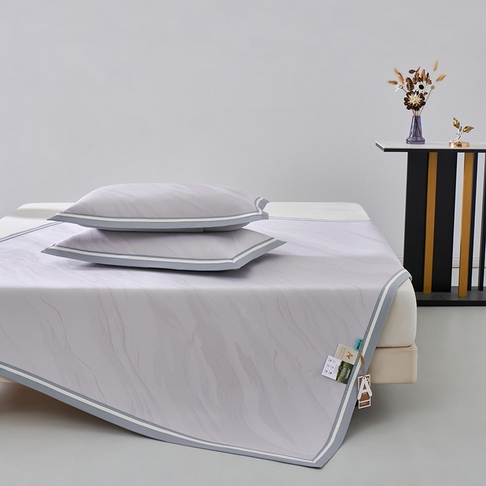 91家纺网 家纺一手货源 找家纺 小牛席业 2026新款冰纹凉感冰丝席席子凉席 浅紫