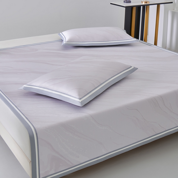 91家纺网 家纺一手货源 找家纺 小牛席业 2026新款冰纹凉感冰丝席席子凉席 浅紫