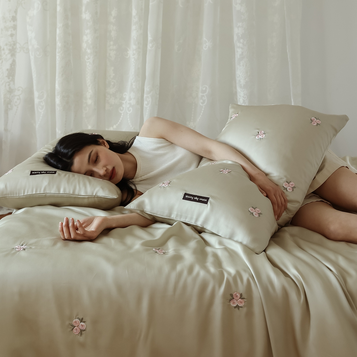 91家纺网 家纺一手货源 找家纺 （总）初拾 2026新款60支进口奥地利兰精天丝四件套-玫瑰少女