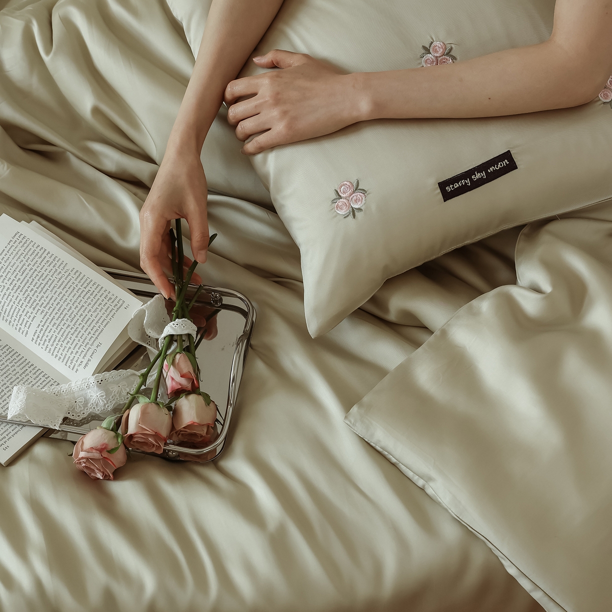 91家纺网 家纺一手货源 找家纺 （总）初拾 2026新款60支进口奥地利兰精天丝四件套-玫瑰少女