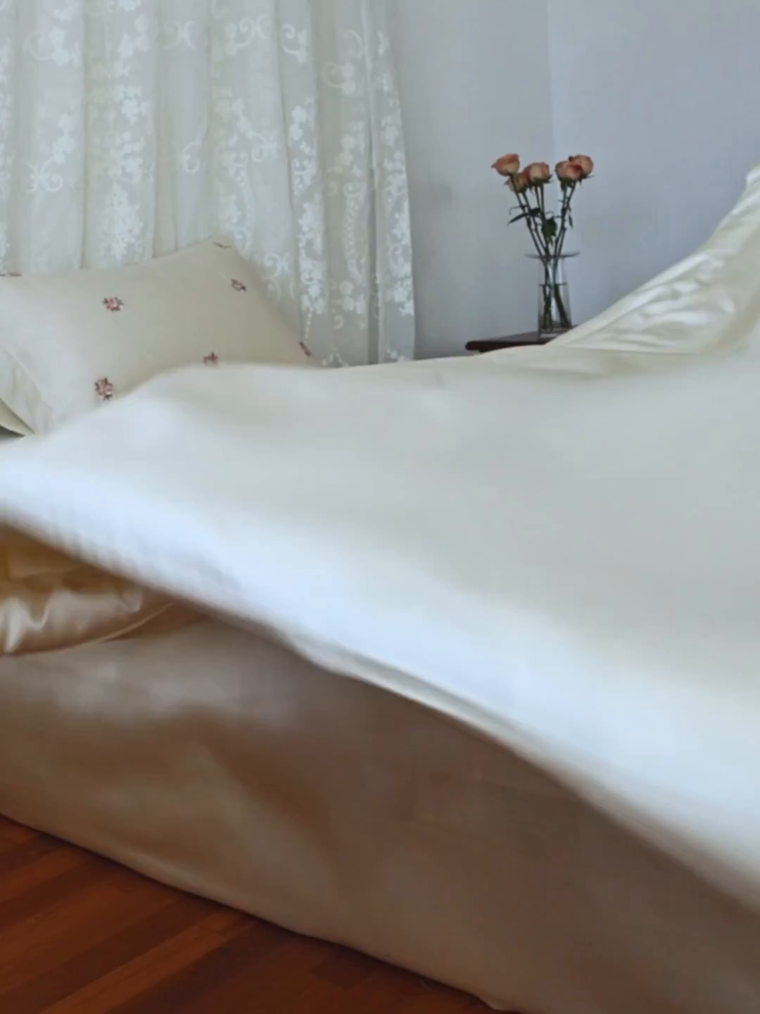 91家纺网 家纺一手货源 找家纺 初拾 2026新款60支进口奥地利兰精天丝四件套-玫瑰少女 玫瑰少女-月光白