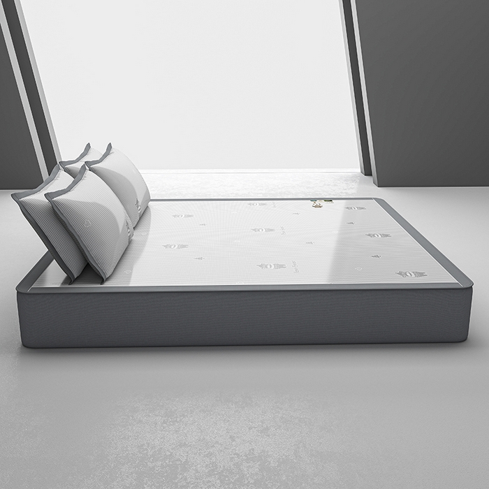 91家纺网 家纺一手货源 找家纺 小牛席业 2026新款【建模风格】双PE高凉感-韩版小熊提花冰丝席席子凉席-床笠款 灰色