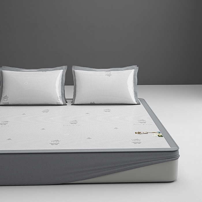 91家纺网 家纺一手货源 找家纺 （总）小牛席业 2026新款【建模风格】双PE高凉感-韩版小熊提花冰丝席席子凉席-【床笠款】凉席藤席冰藤席冰丝席竹席乳胶席豆豆席