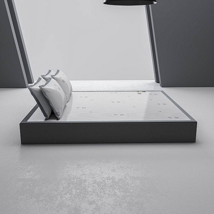 91家纺网 家纺一手货源 找家纺 小牛席业 2026新款【建模风格】双PE高凉感-韩版小熊提花冰丝席席子凉席 灰色