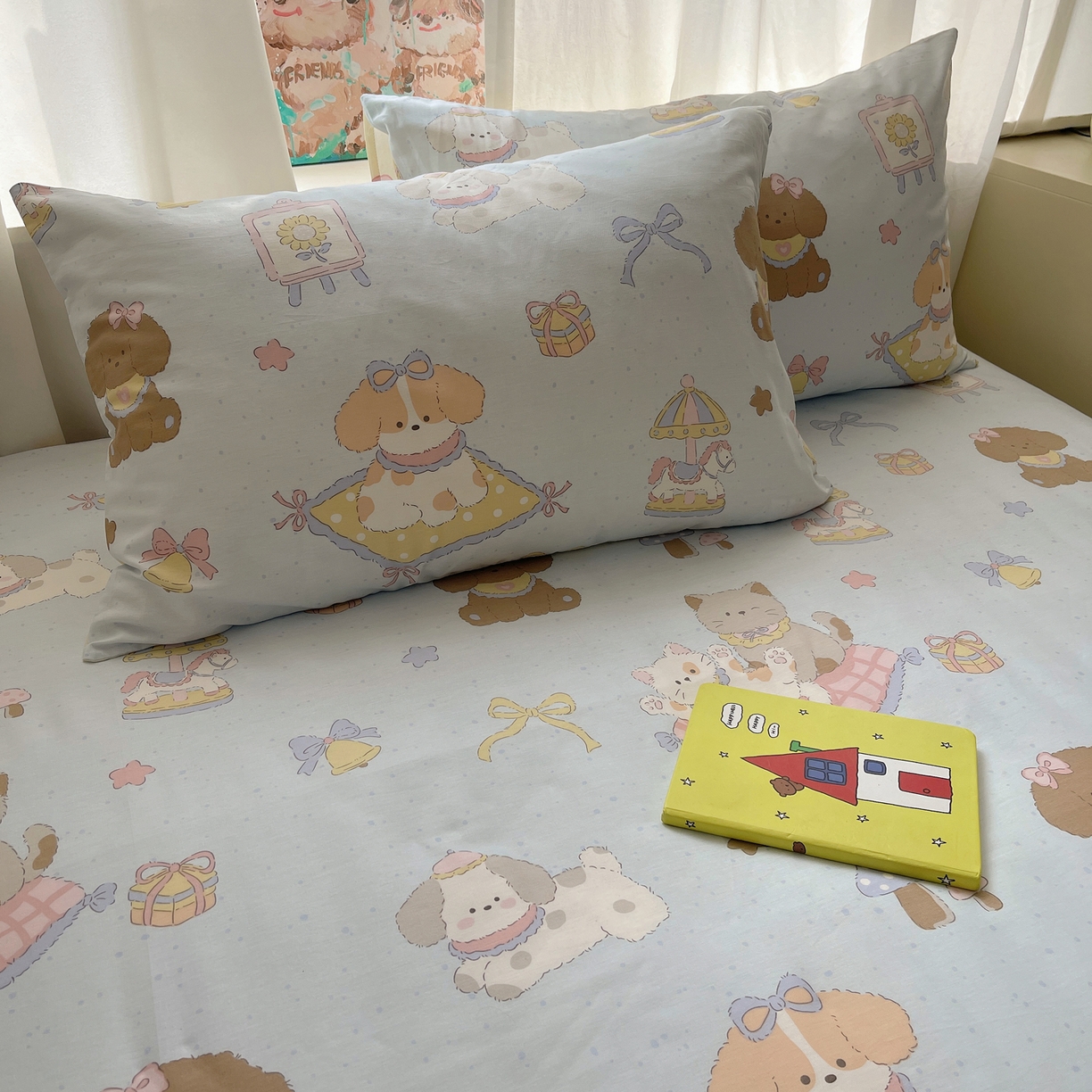 91家纺网 家纺一手货源 找家纺 （总）六巷胡同 2026新款40支全棉13070INS卡通全棉单品枕套