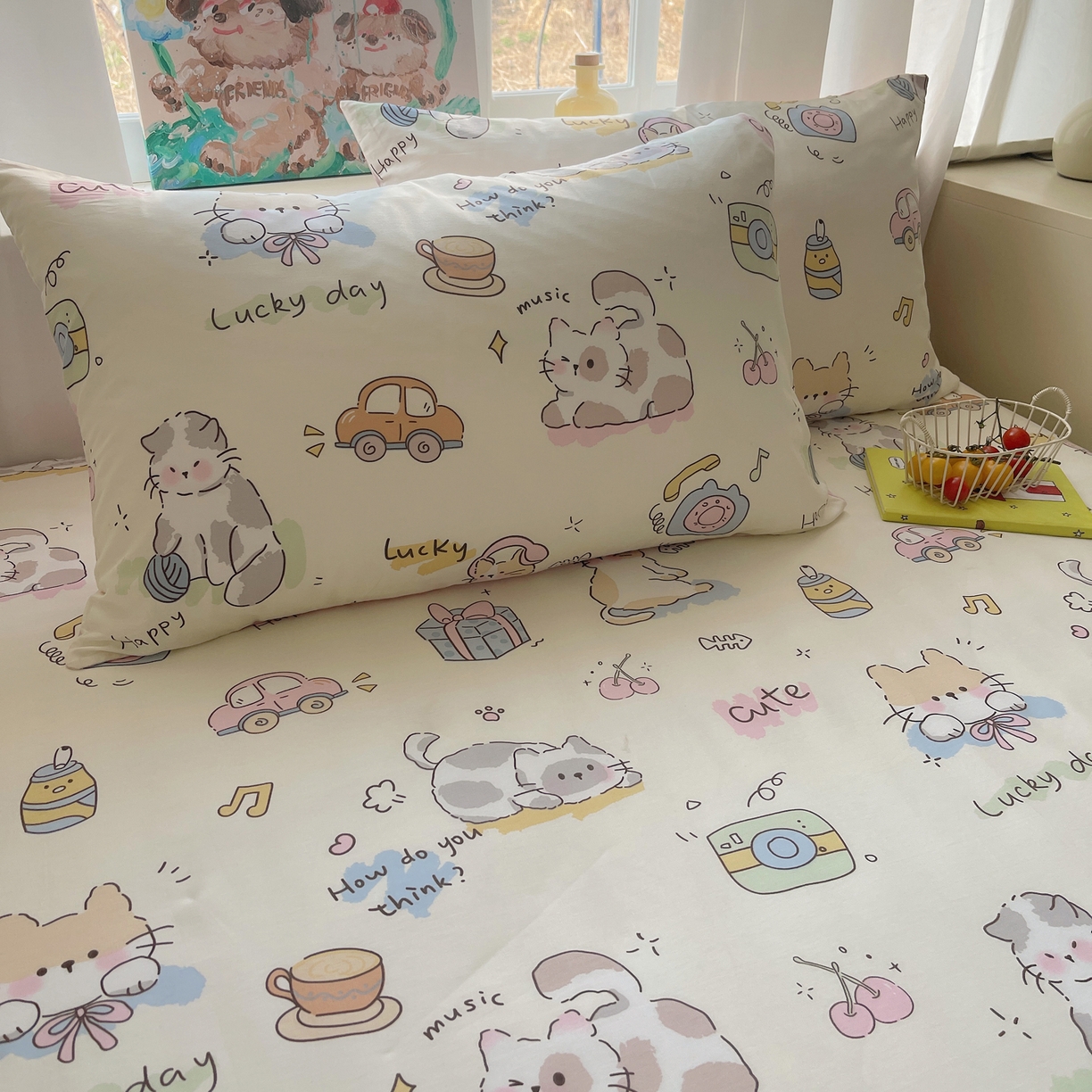 91家纺网 家纺一手货源 找家纺 （总）六巷胡同 2026新款40支全棉13070INS卡通全棉单品枕套