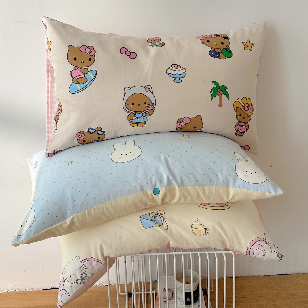 91家纺网 家纺一手货源 找家纺 （总）六巷胡同 2026新款40支全棉13070INS卡通全棉单品枕套