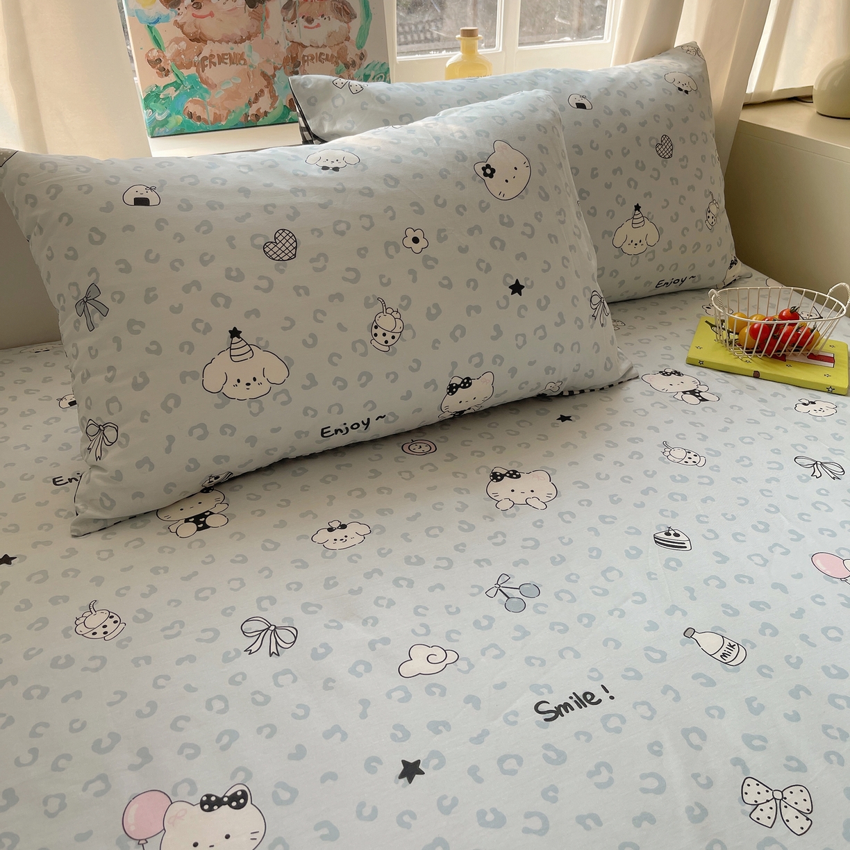 91家纺网 家纺一手货源 找家纺 （总）六巷胡同 2026新款40支全棉13070INS卡通全棉单品枕套