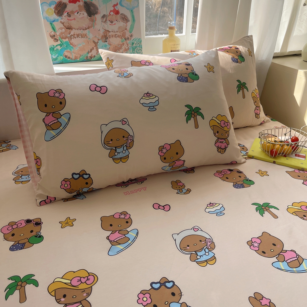 91家纺网 家纺一手货源 找家纺 （总）六巷胡同 2026新款40支全棉13070INS卡通全棉单品枕套