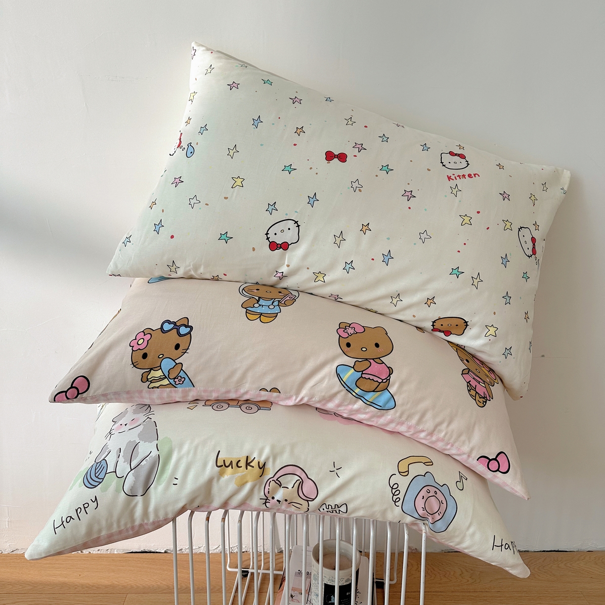 91家纺网 家纺一手货源 找家纺 （总）六巷胡同 2026新款40支全棉13070INS卡通全棉单品枕套