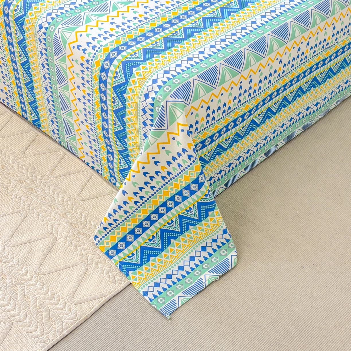 91家纺网 家纺一手货源 找家纺 青泽家纺 2025新款原棉标老粗布系列床单三件套 追梦