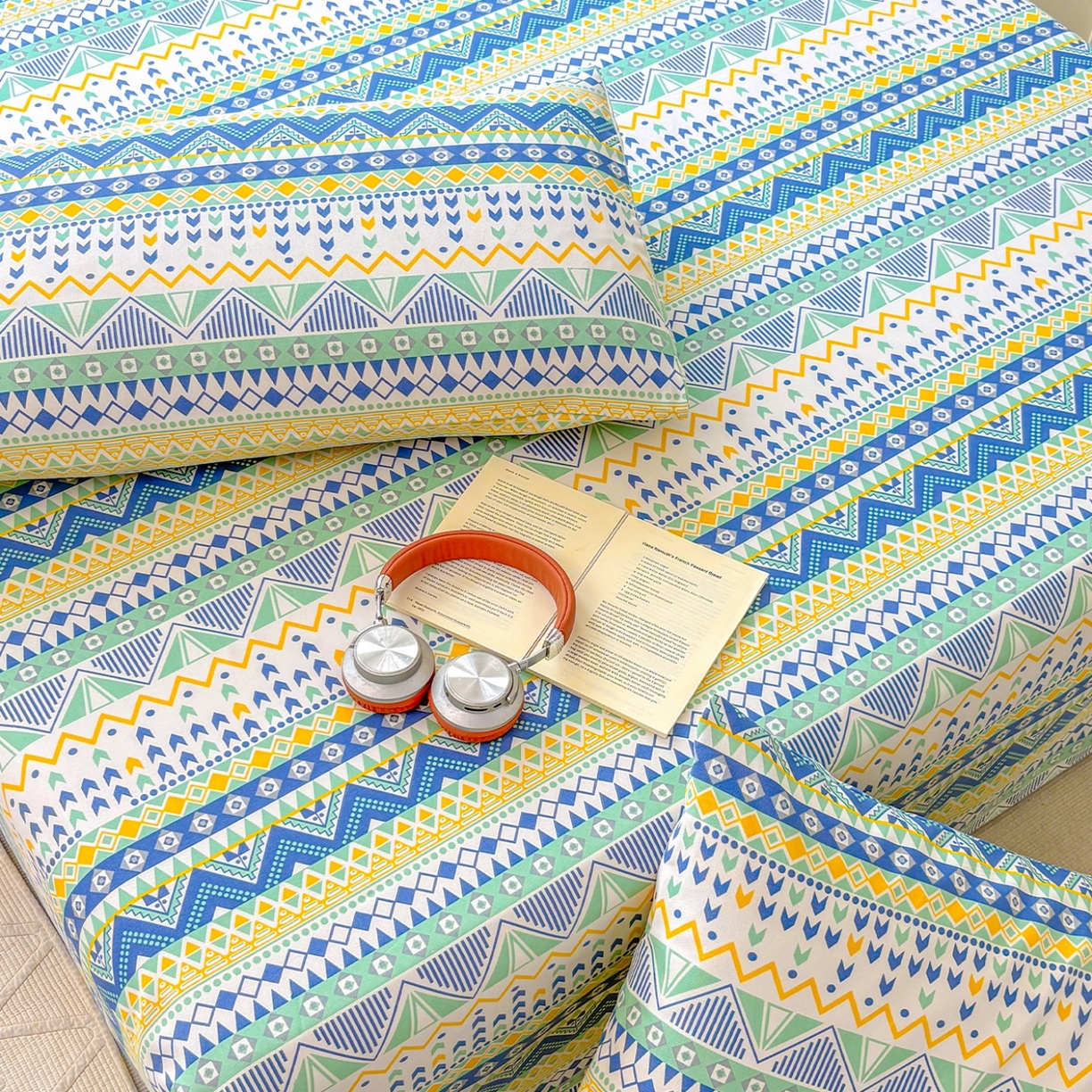 91家纺网 家纺一手货源 找家纺 青泽家纺 2025新款原棉标老粗布系列床单三件套 追梦