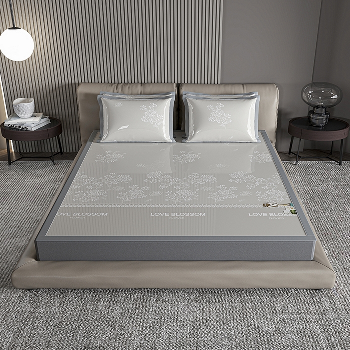 91家纺网 家纺一手货源 找家纺 （总）小牛席业 2026新款【建模风格】PE清新叶语冰丝席席子凉席凉席藤席冰藤席冰丝席竹席乳胶席豆豆席