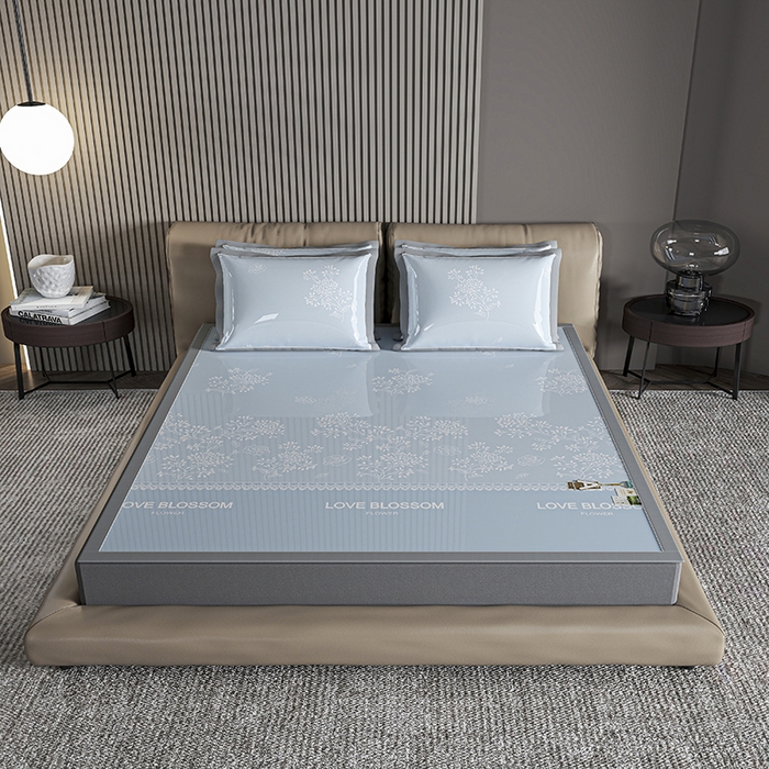 91家纺网 家纺一手货源 找家纺 （总）小牛席业 2026新款【建模风格】PE清新叶语冰丝席席子凉席凉席藤席冰藤席冰丝席竹席乳胶席豆豆席