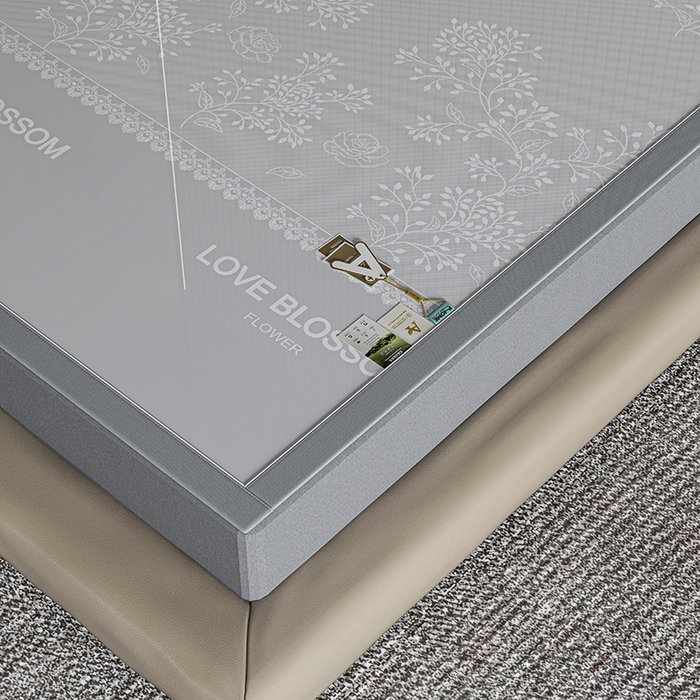 91家纺网 家纺一手货源 找家纺 小牛席业 2026新款【建模风格】PE清新叶语冰丝席席子凉席 灰色