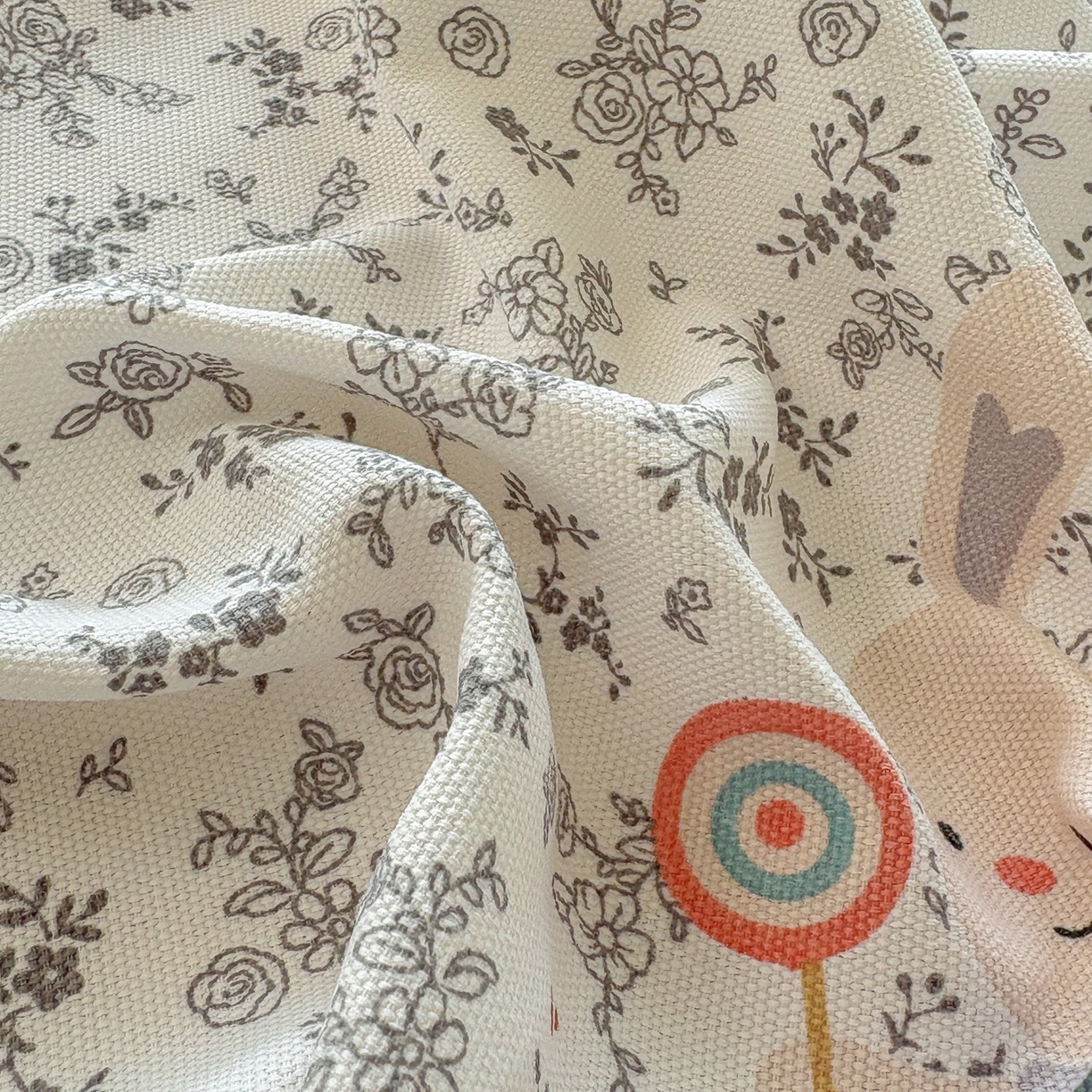 91家纺网 家纺一手货源 找家纺 青泽家纺 2025新款原棉标老粗布系列床单三件套 花间兔