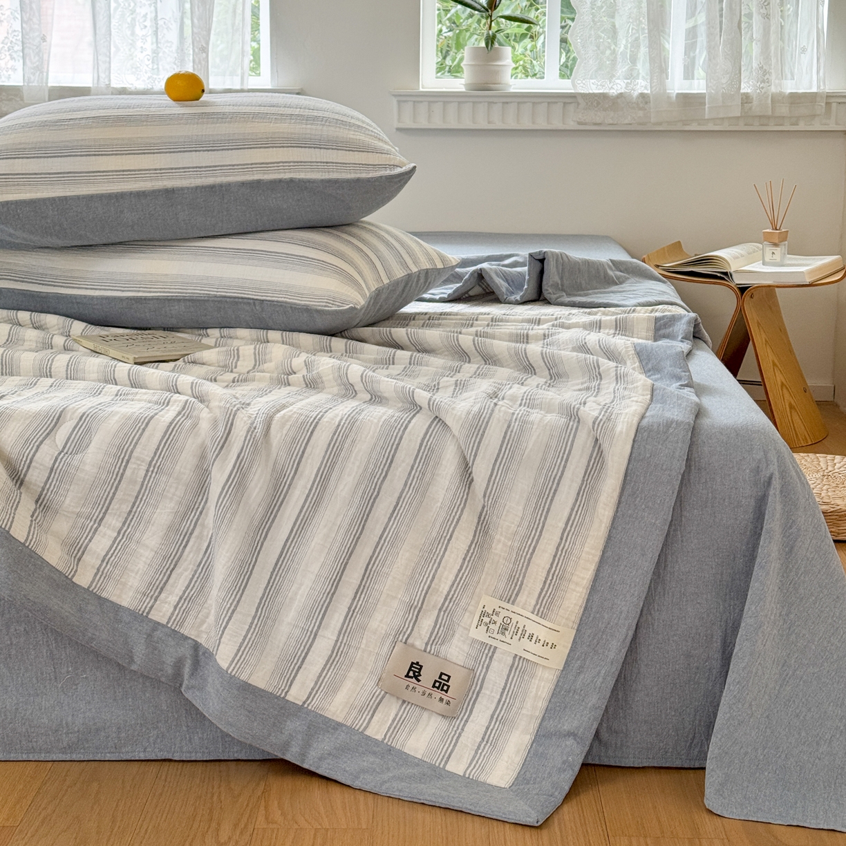 91家纺网 家纺一手货源 找家纺 （总）雯雨家纺 2026新款A类里外全棉皱皱纱新疆棉花夏被空调被