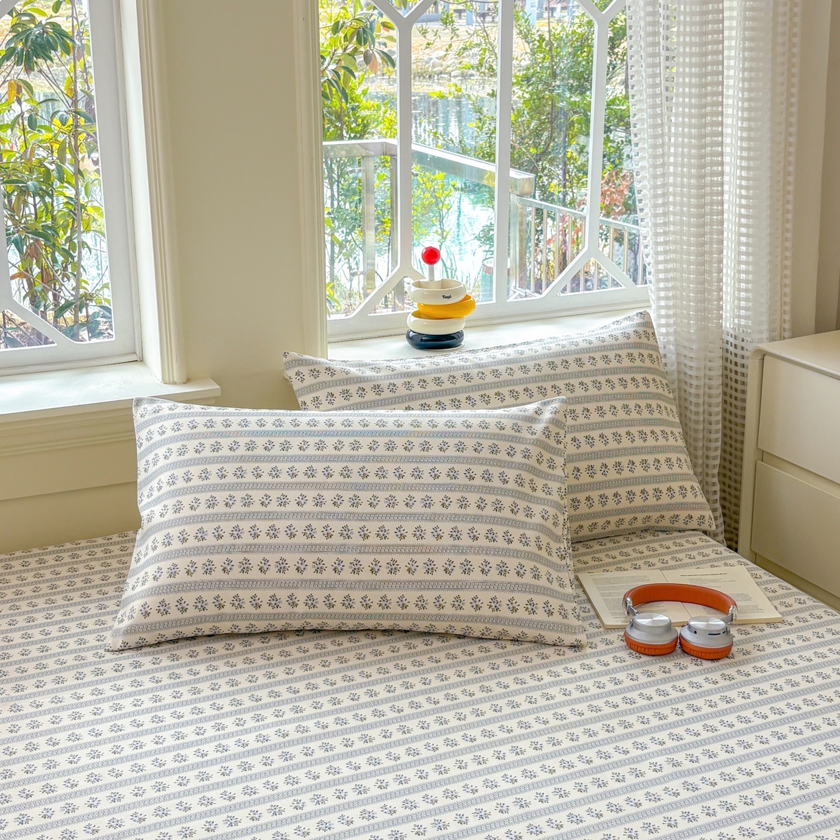 91家纺网 家纺一手货源 找家纺 青泽家纺 2025新款原棉标老粗布系列床单三件套 陌微