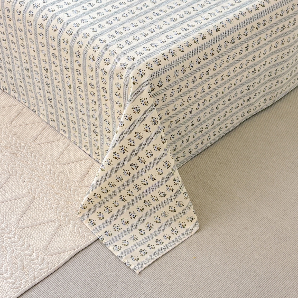 91家纺网 家纺一手货源 找家纺 青泽家纺 2025新款原棉标老粗布系列床单三件套 陌微