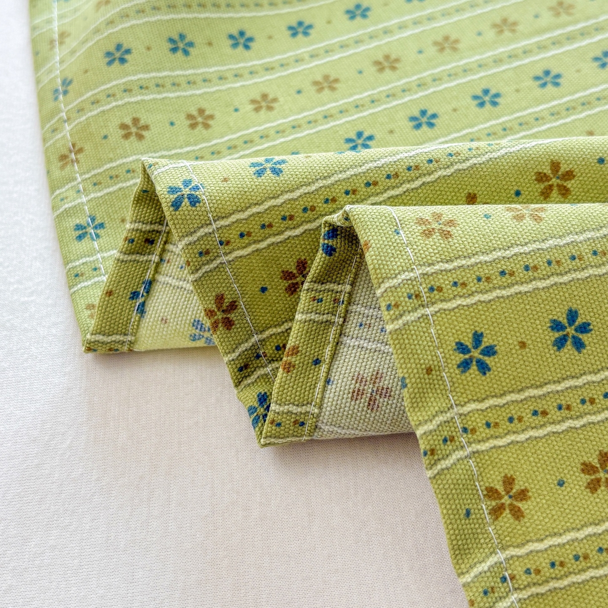 91家纺网 家纺一手货源 找家纺 青泽家纺 2025新款原棉标老粗布系列床单三件套 沐研绿