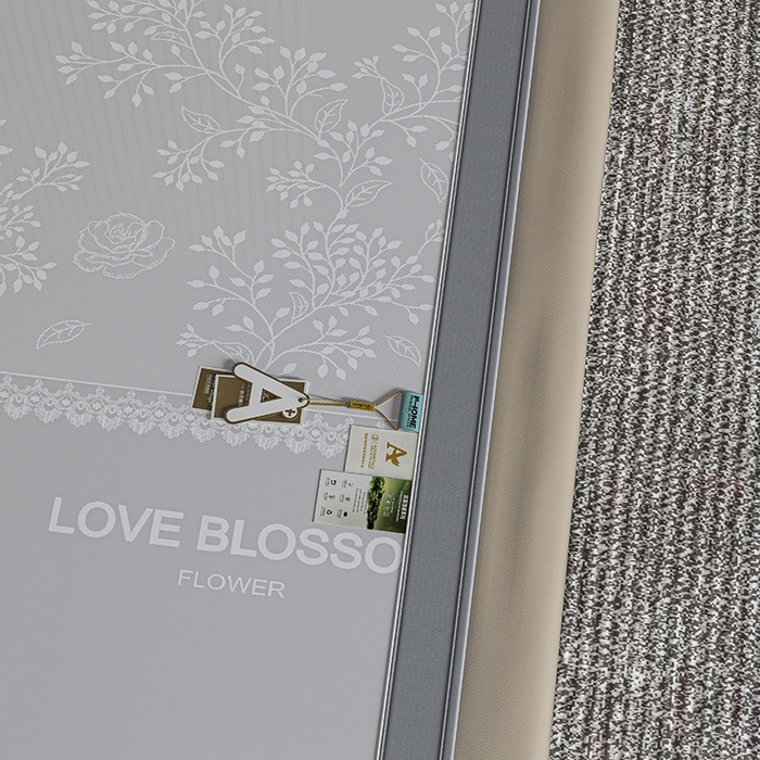 91家纺网 家纺一手货源 找家纺 小牛席业 2026新款【建模风格】PE清新叶语冰丝席席子凉席-床笠款 灰色