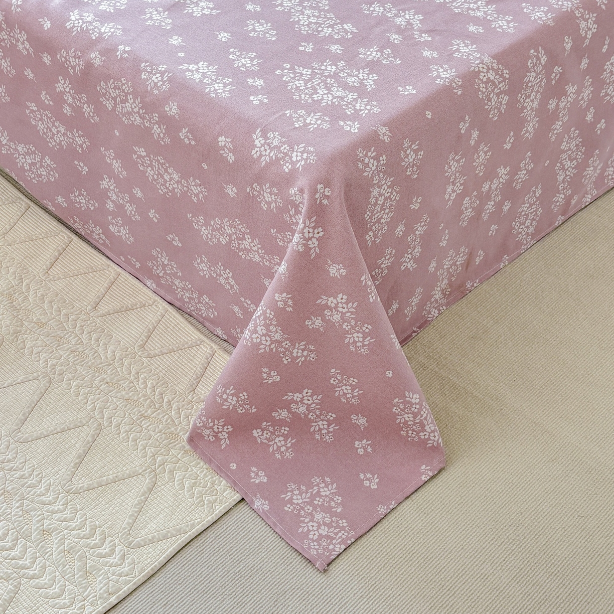 91家纺网 家纺一手货源 找家纺 青泽家纺 2025新款原棉标老粗布系列床单三件套 如梦紫