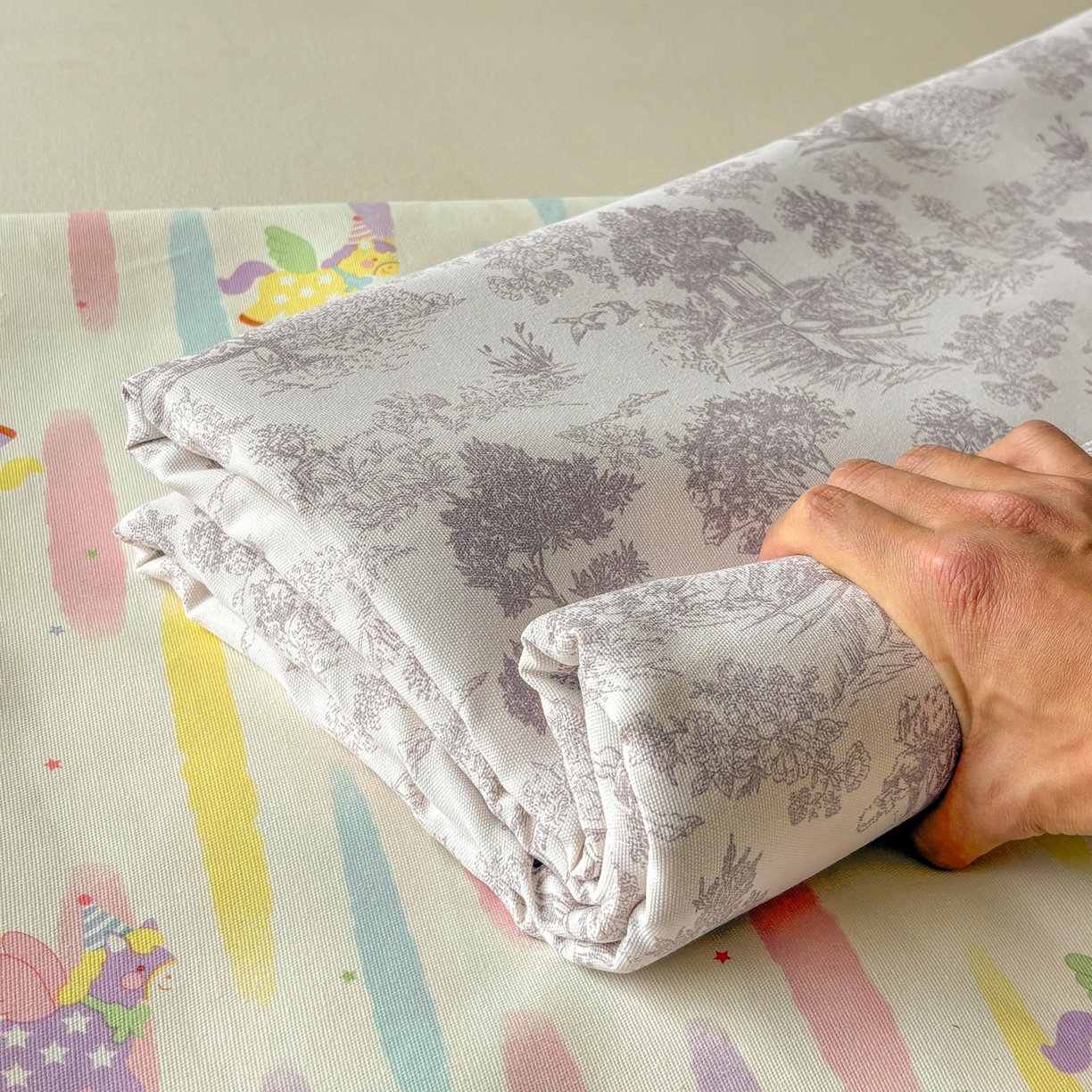 91家纺网 家纺一手货源 找家纺 青泽家纺 2025新款原棉标老粗布系列床单三件套 森林秘境