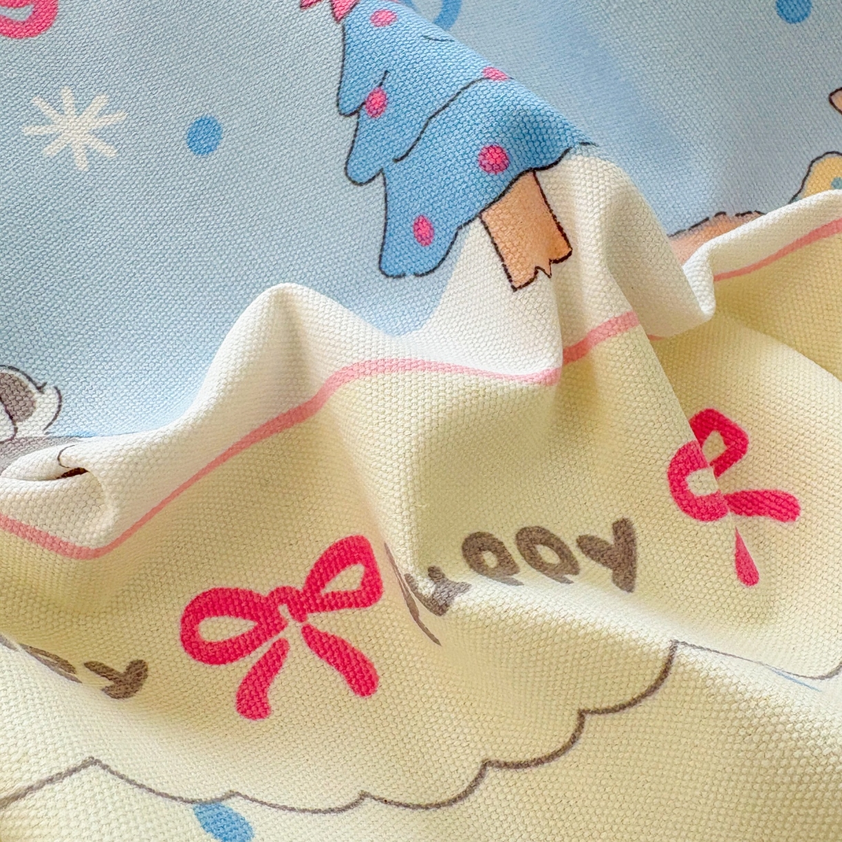 91家纺网 家纺一手货源 找家纺 青泽家纺 2025新款原棉标老粗布系列床单三件套 甜心小狗