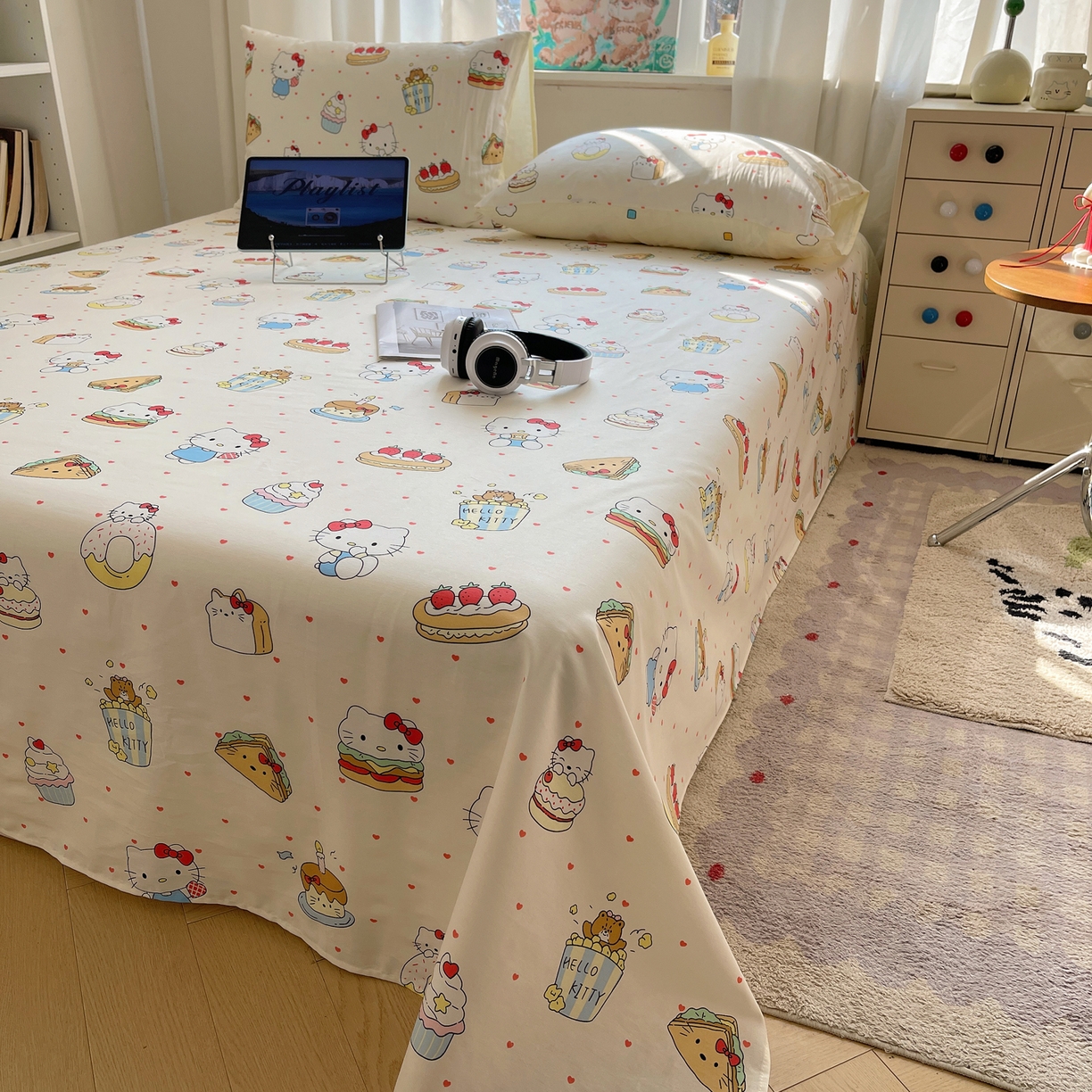 91家纺网 家纺一手货源 找家纺 （总）六巷胡同 2026春夏新款INS卡通基础款全棉纯棉四件套-系列一