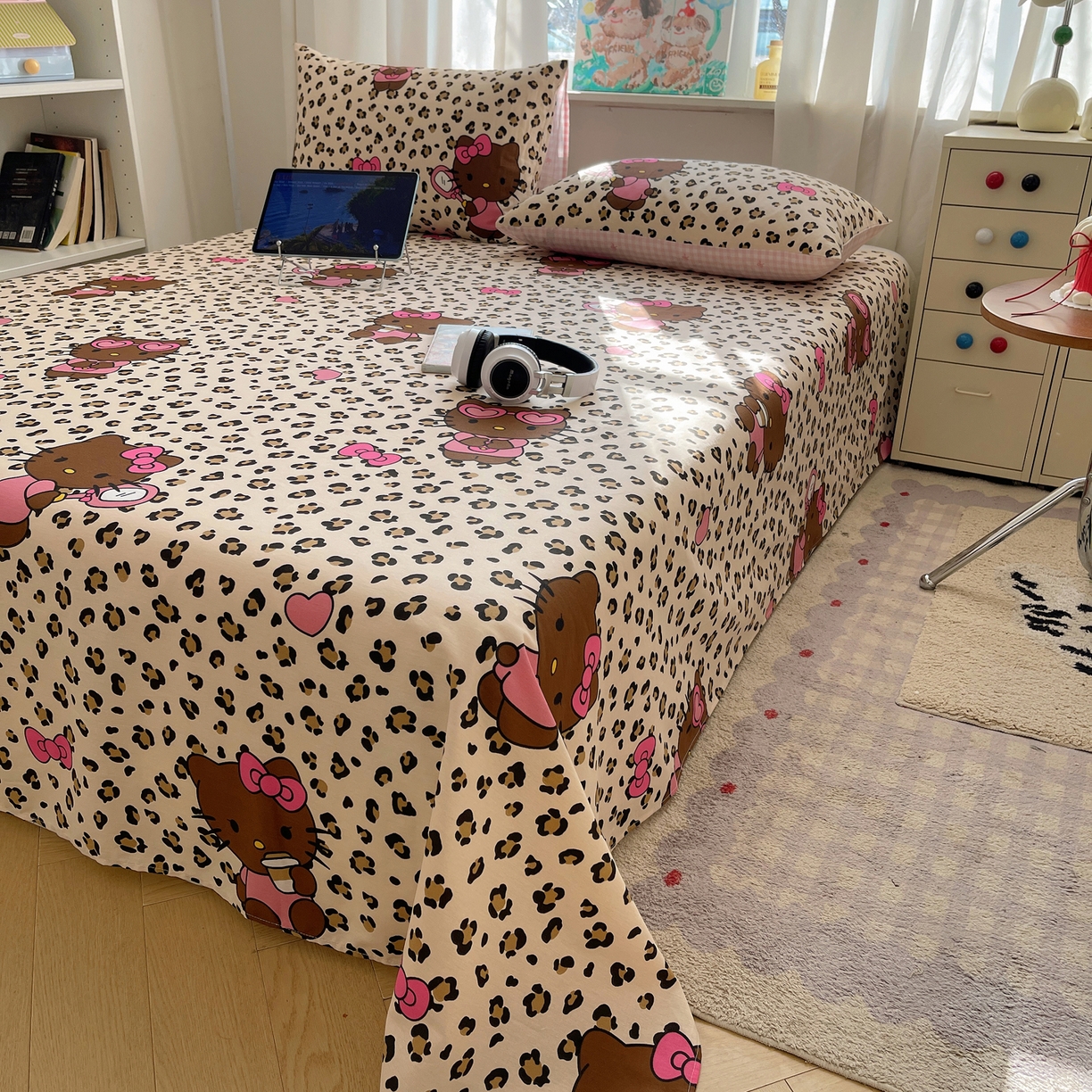 91家纺网 家纺一手货源 找家纺 （总）六巷胡同 2026新款40支全棉13070INS卡通全棉单品床单